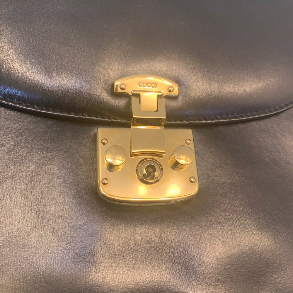 ▪️FINAL SALE▪️GUCCI Padlock Shoulder Bag Black Leather - Picture 12 of 14